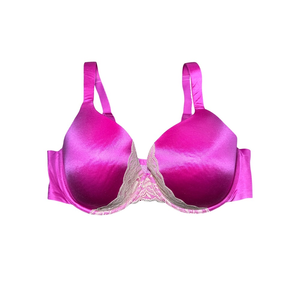Soma Lace Trim Enhancing Full Coverage Bra Pink Size 42D Coquette‎ Romantic